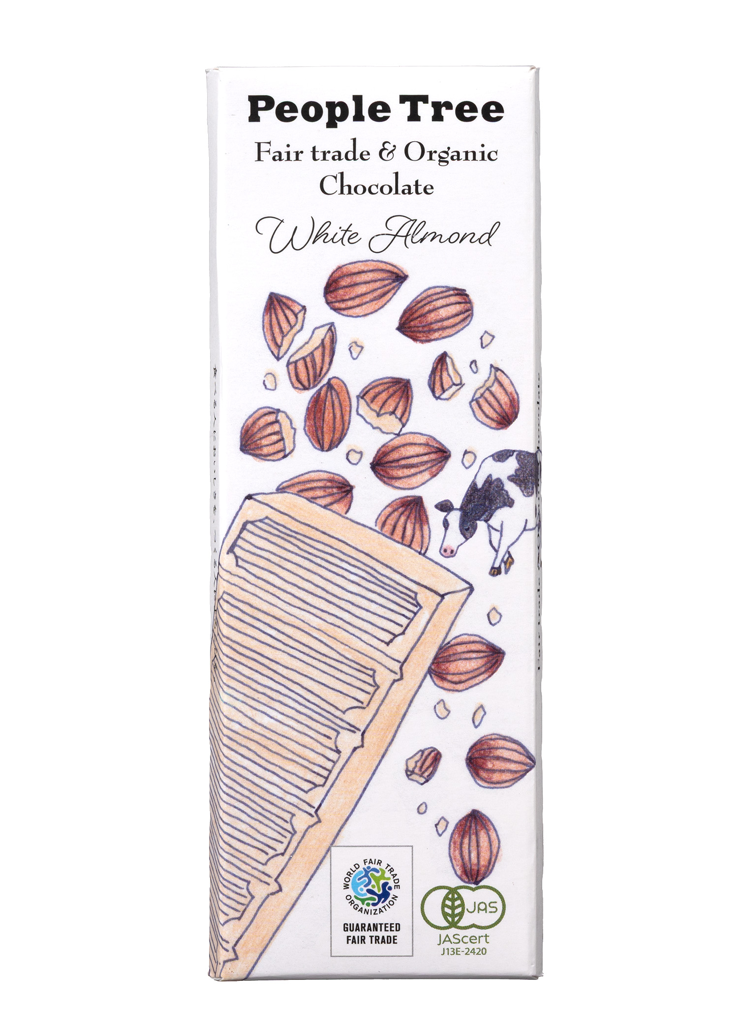 フェアトレードチョコ・板チョコ ホワイト・アーモンド